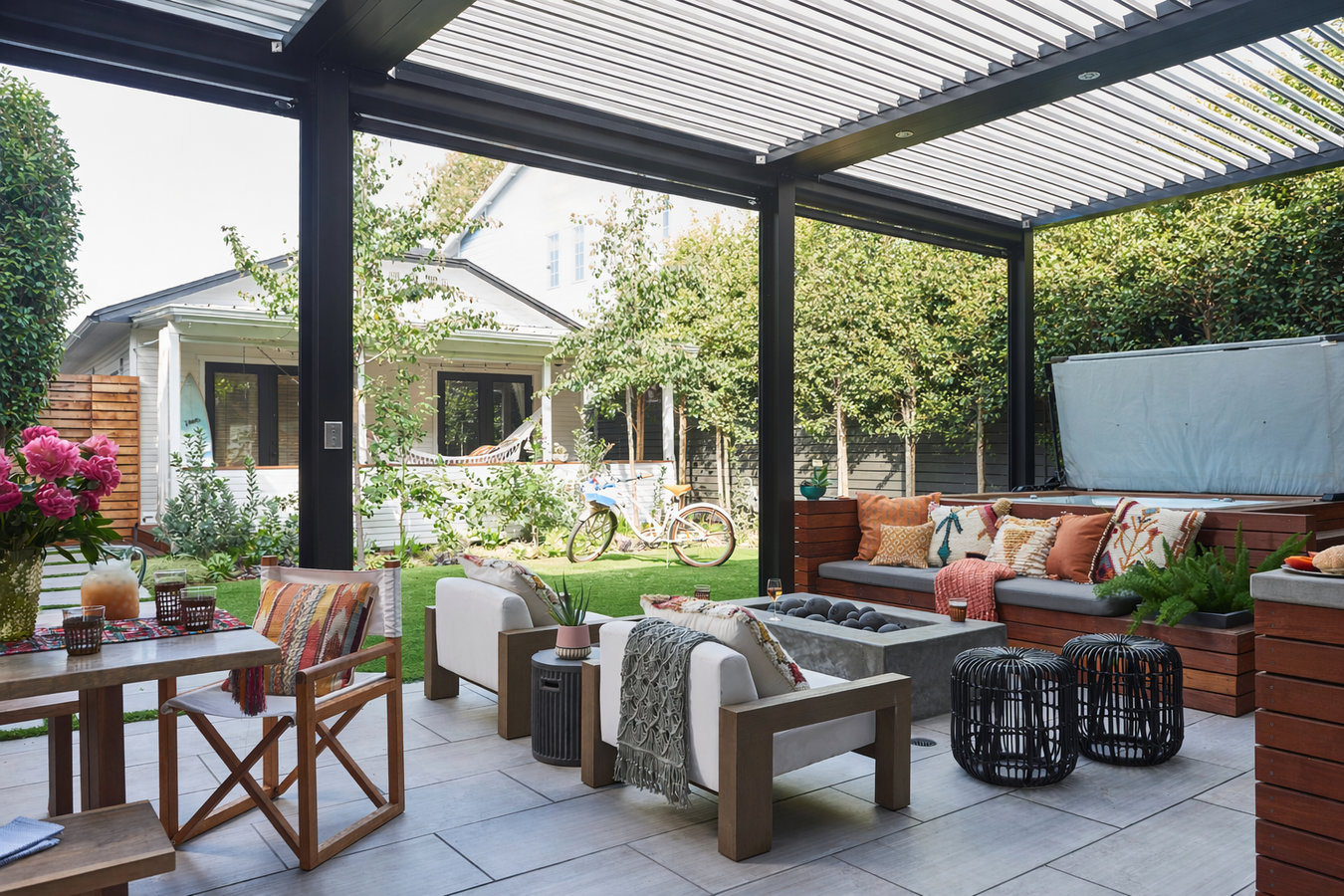 Concrete patio construction